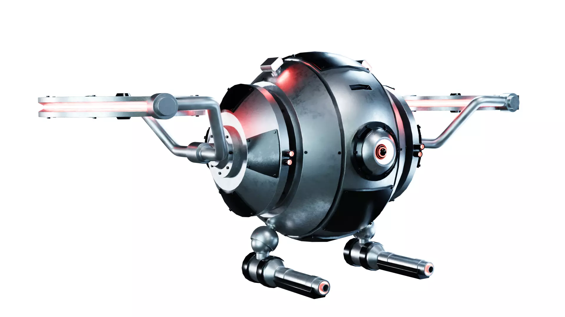 SciFi Machanical Robot Low-poly 3D model_2