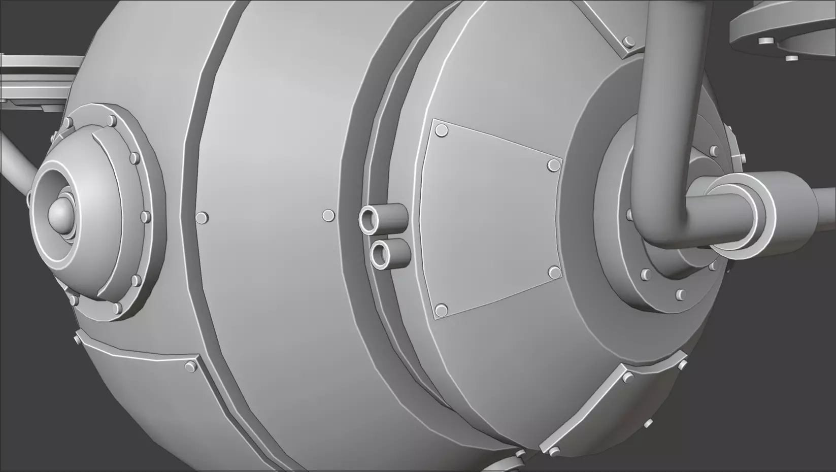 SciFi Machanical Robot Low-poly 3D model_14