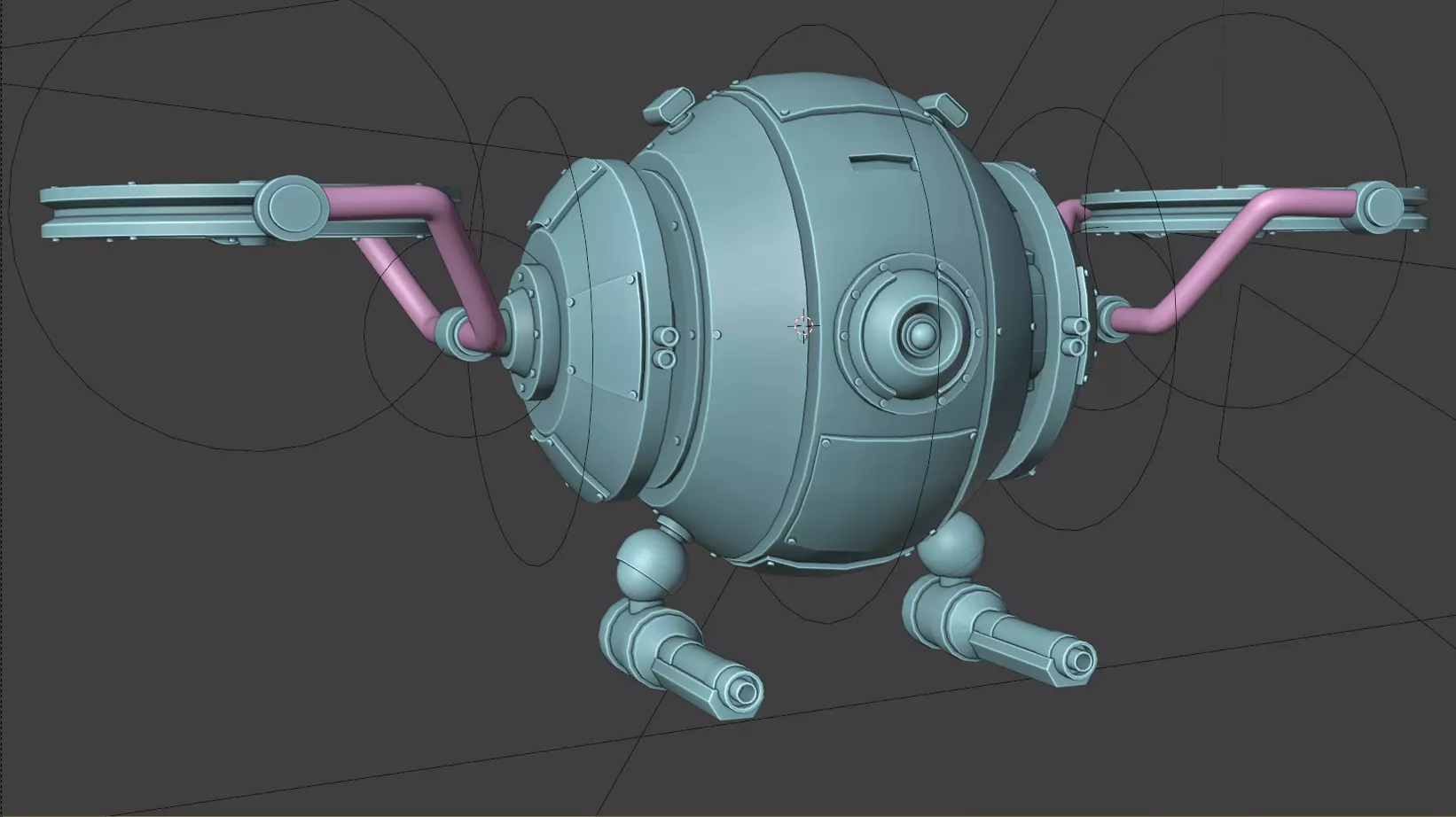 SciFi Machanical Robot Low-poly 3D model_19