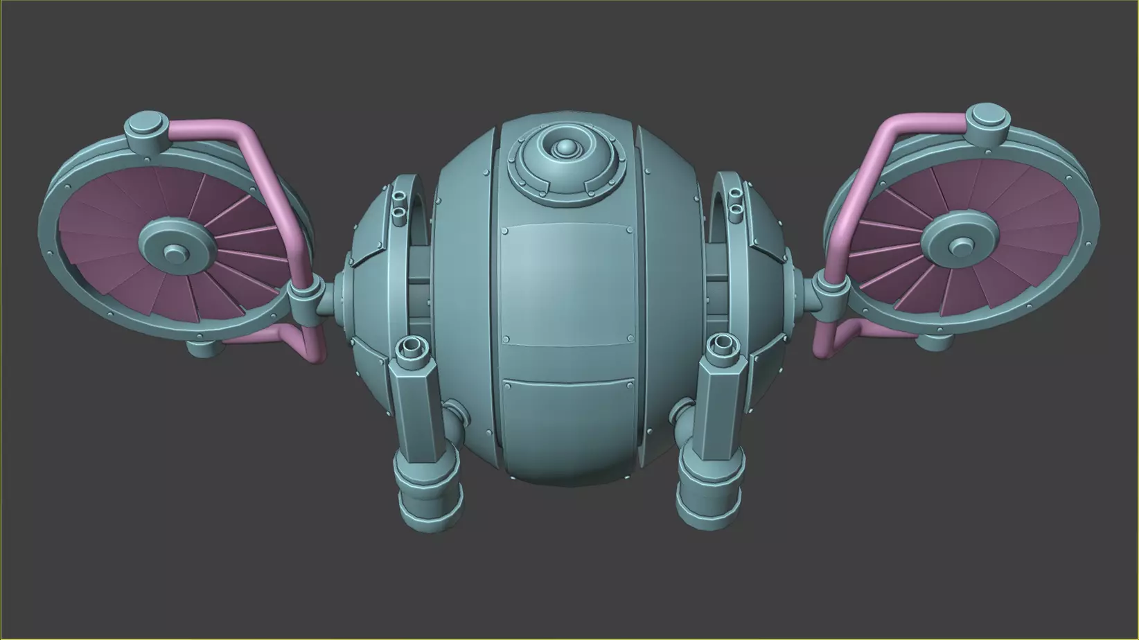 SciFi Machanical Robot Low-poly 3D model_6