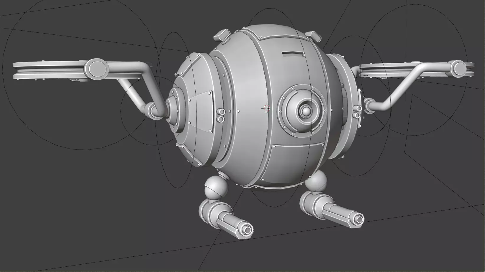 SciFi Machanical Robot Low-poly 3D model_18