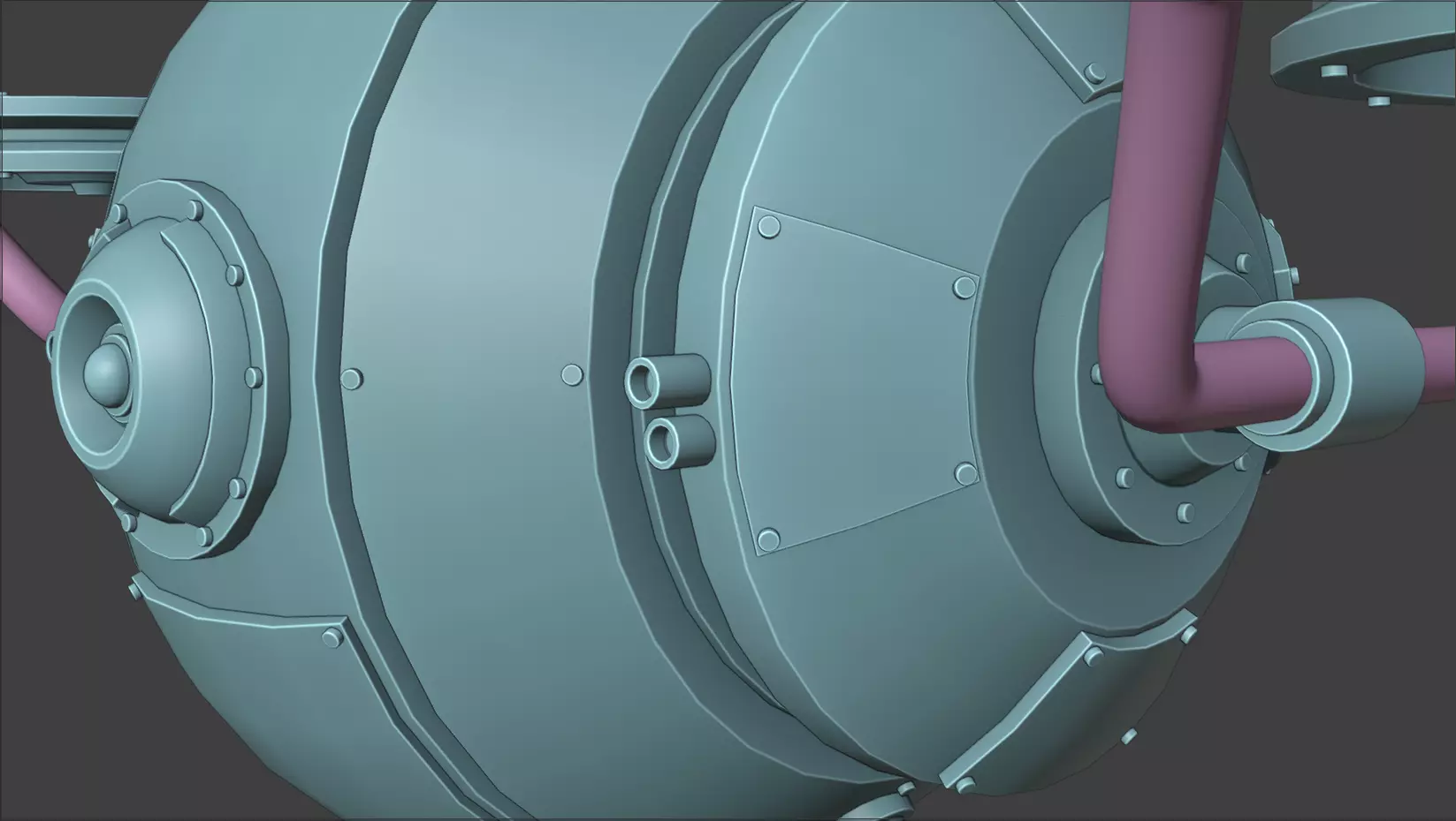 SciFi Machanical Robot Low-poly 3D model_15