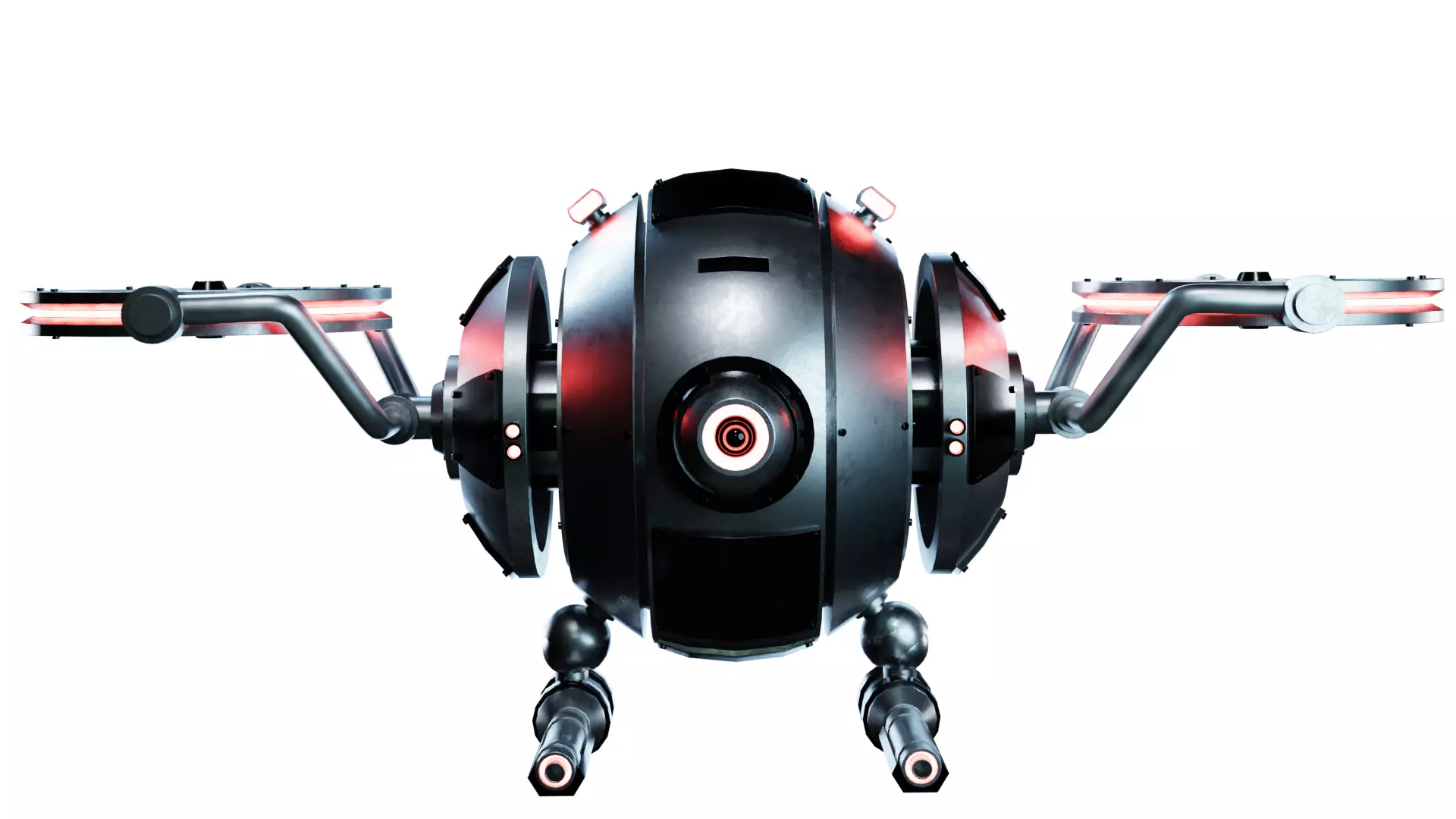 SciFi Machanical Robot Low-poly 3D model_1