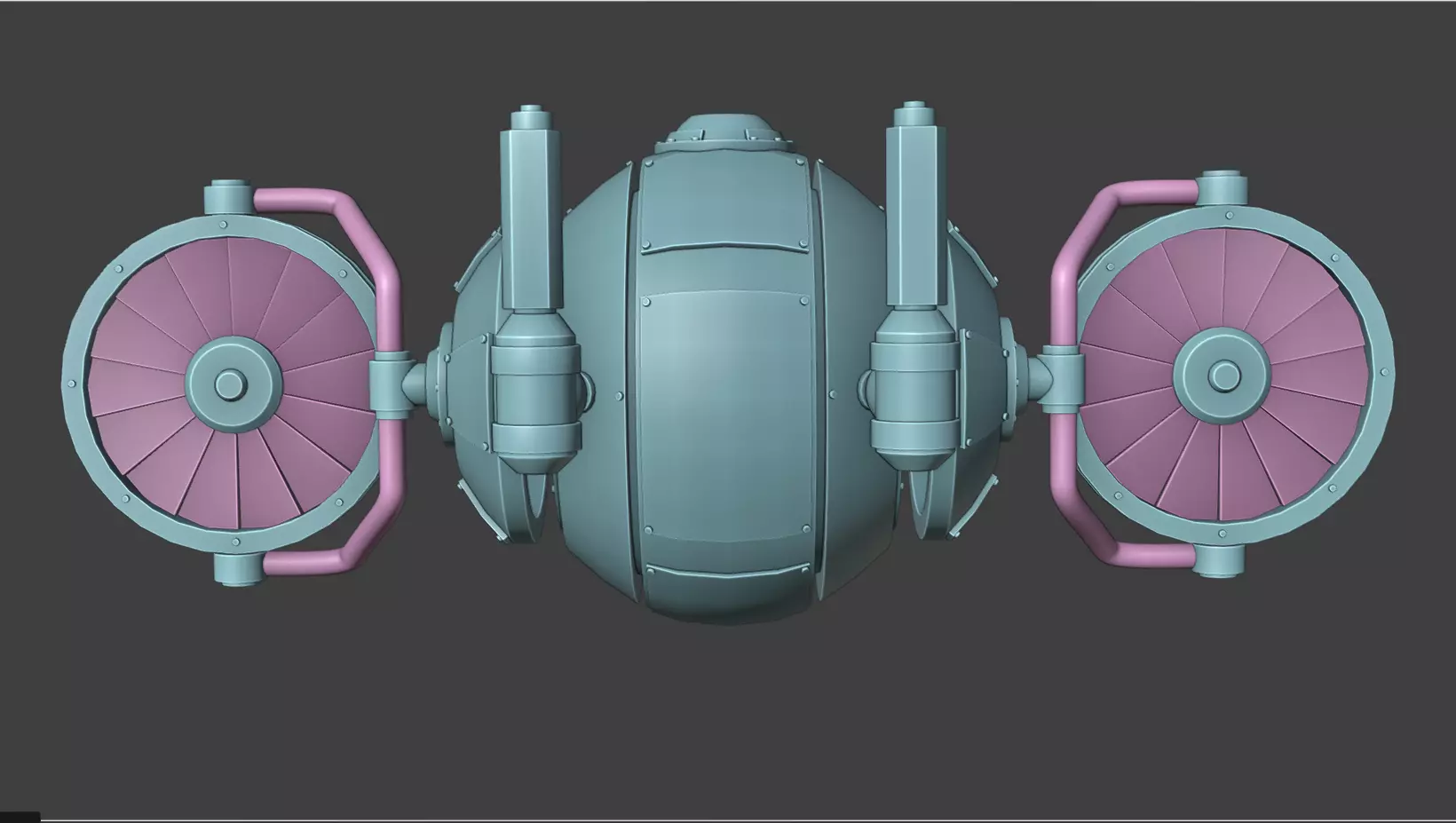 SciFi Machanical Robot Low-poly 3D model_8