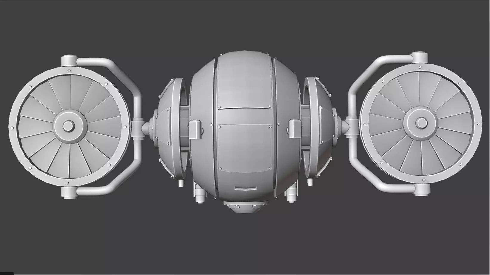 SciFi Machanical Robot Low-poly 3D model_10