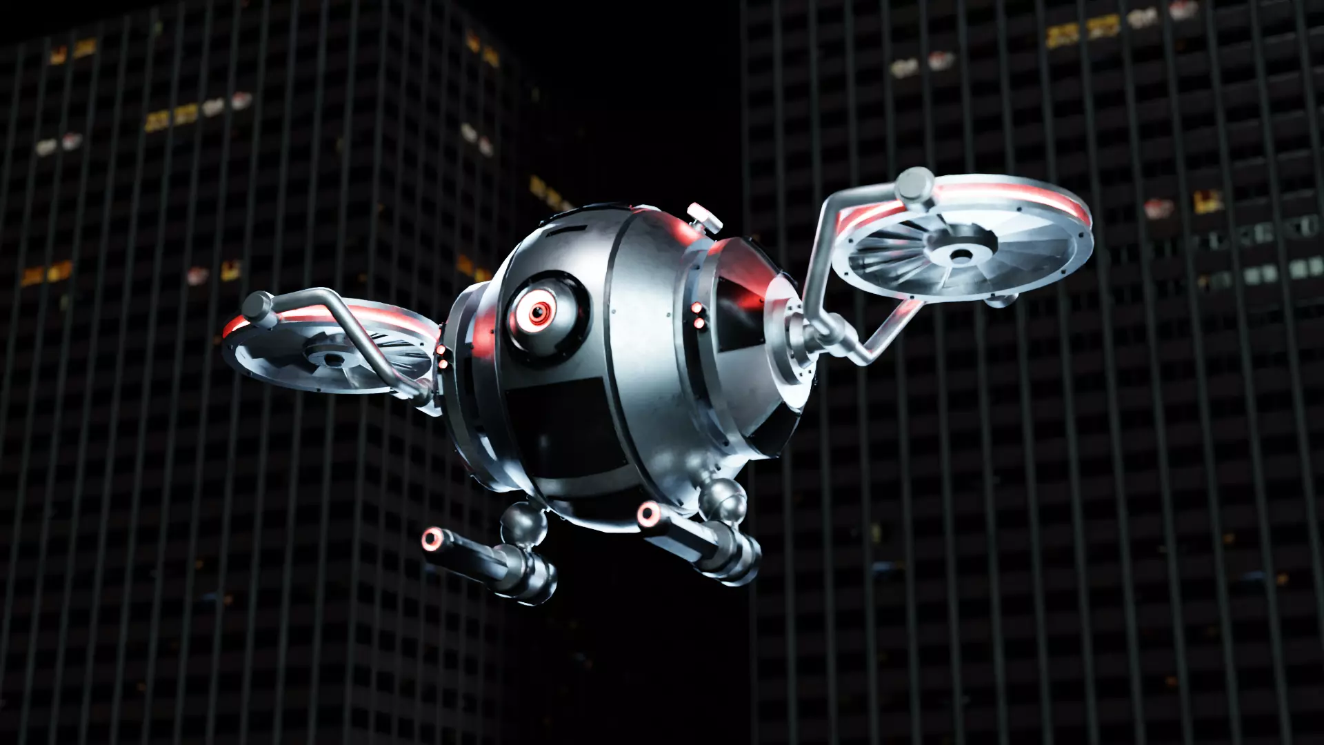 SciFi Machanical Robot Low-poly 3D model_0