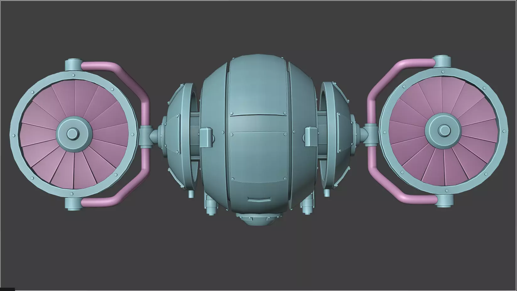 SciFi Machanical Robot Low-poly 3D model_11