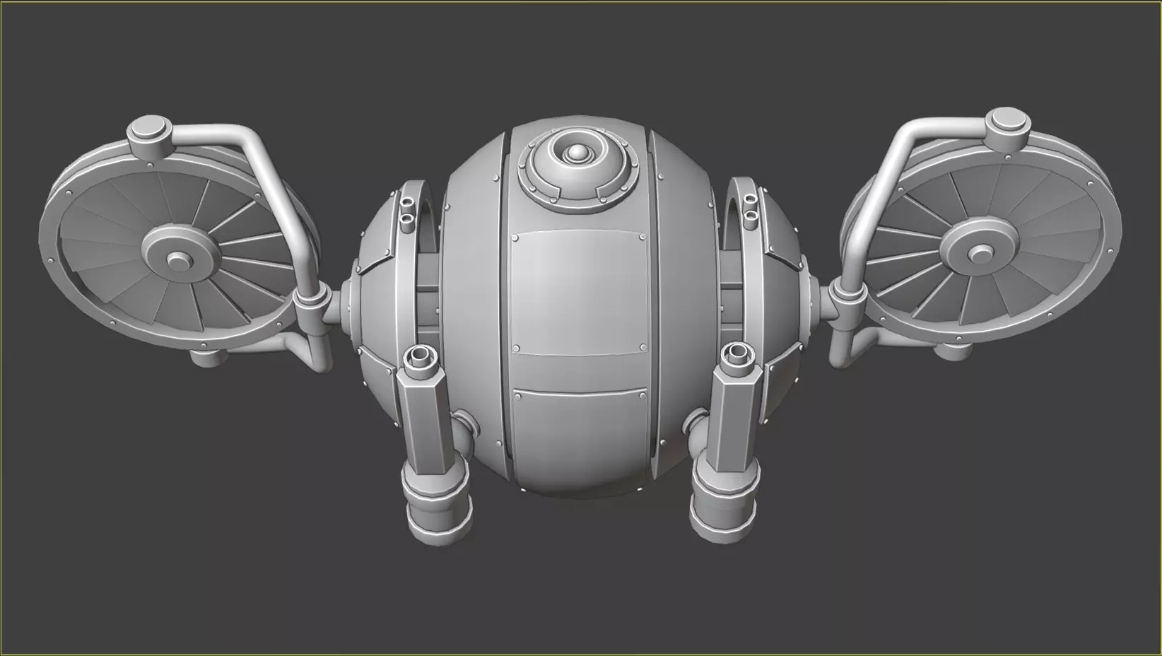 SciFi Machanical Robot Low-poly 3D model_5