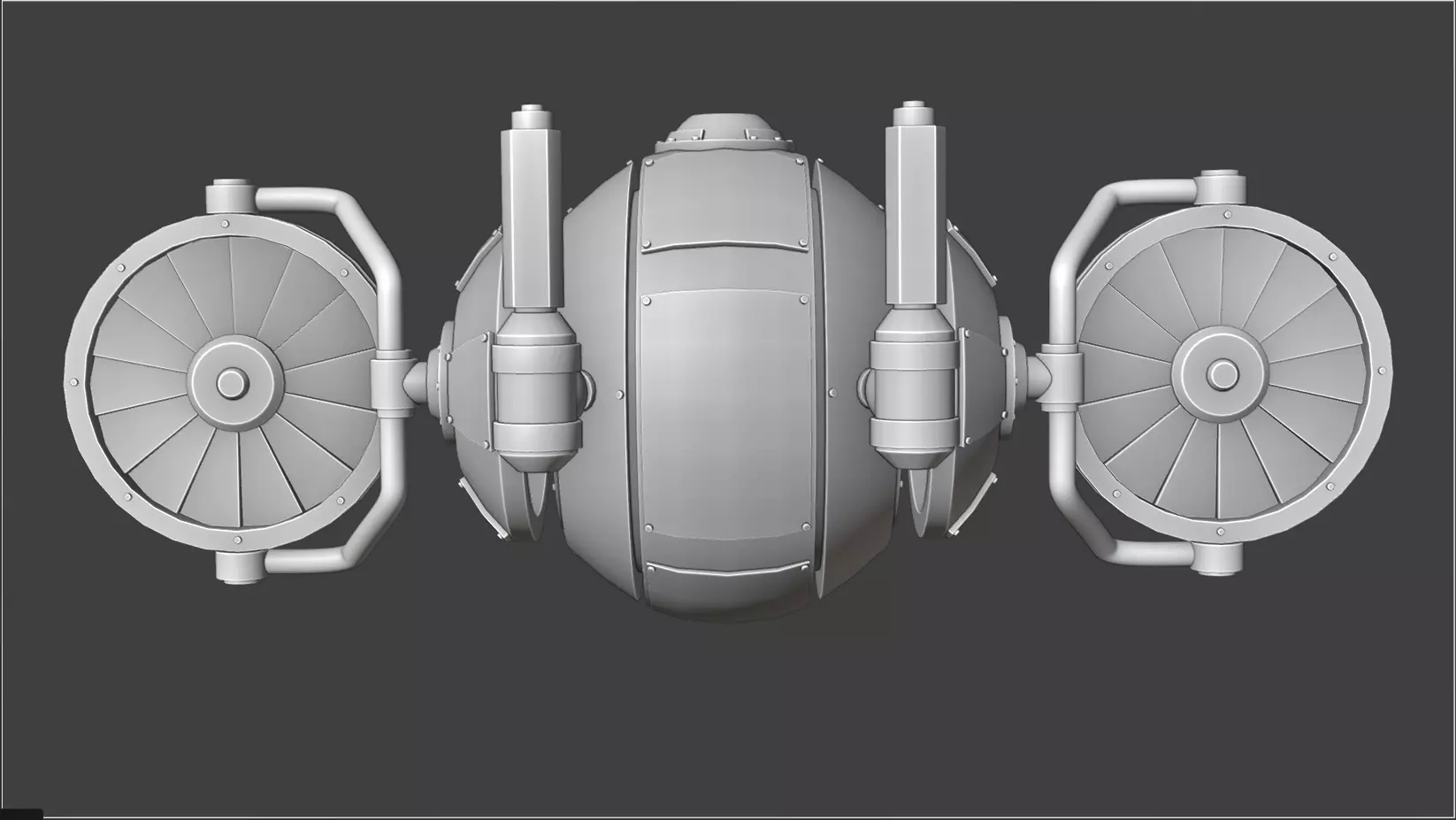 SciFi Machanical Robot Low-poly 3D model_7