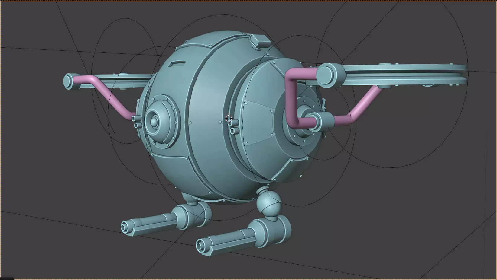 SciFi Machanical Robot Low-poly 3D model_16