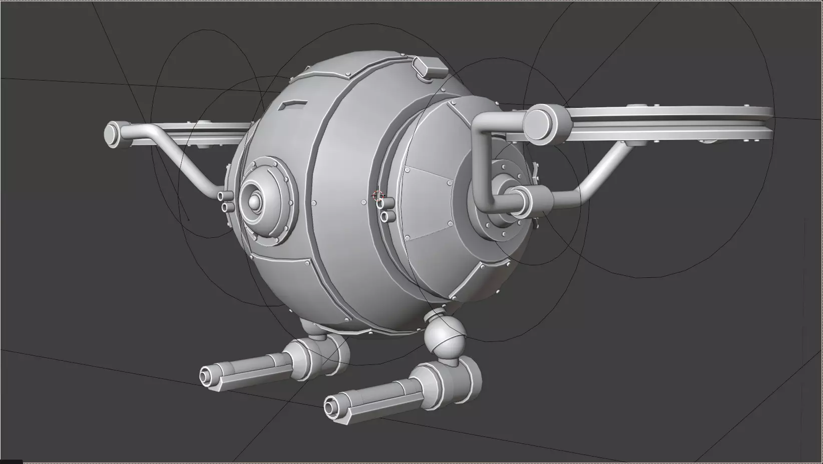 SciFi Machanical Robot Low-poly 3D model_17