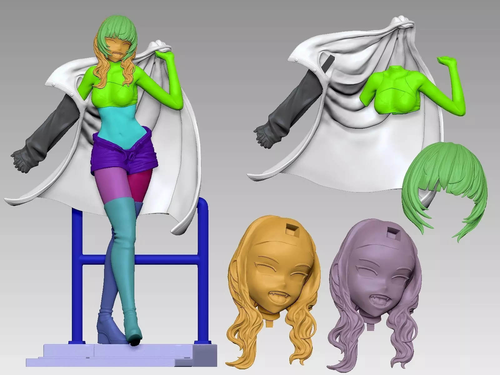 Nakuza Nanakusa Statue 275mm Yofukashi no Uta Call of the Night 3D print model_6