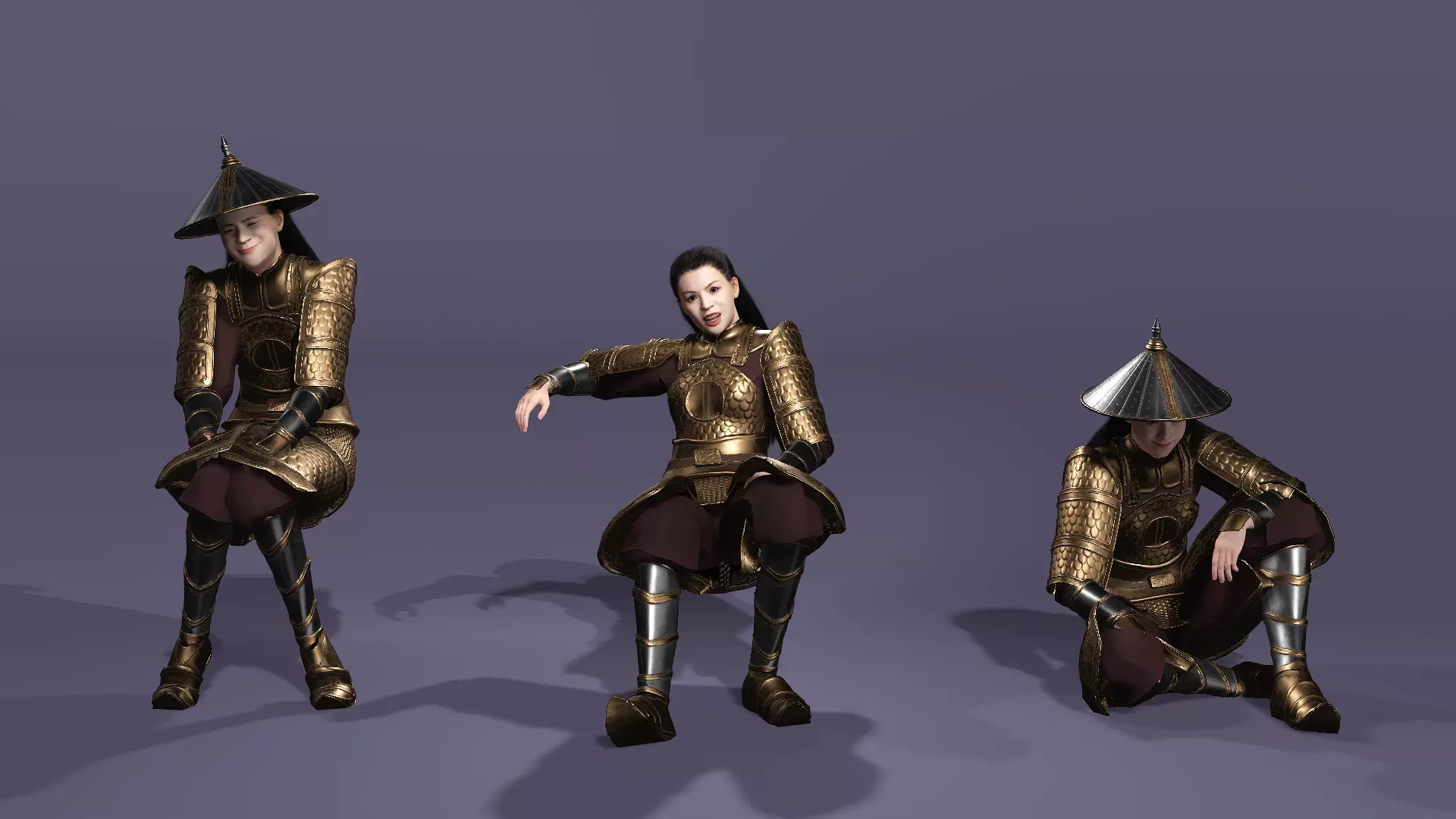 Realistic Oriental Young General Mulan MaChao  LuoCheng Prince Low-poly 3D model_11