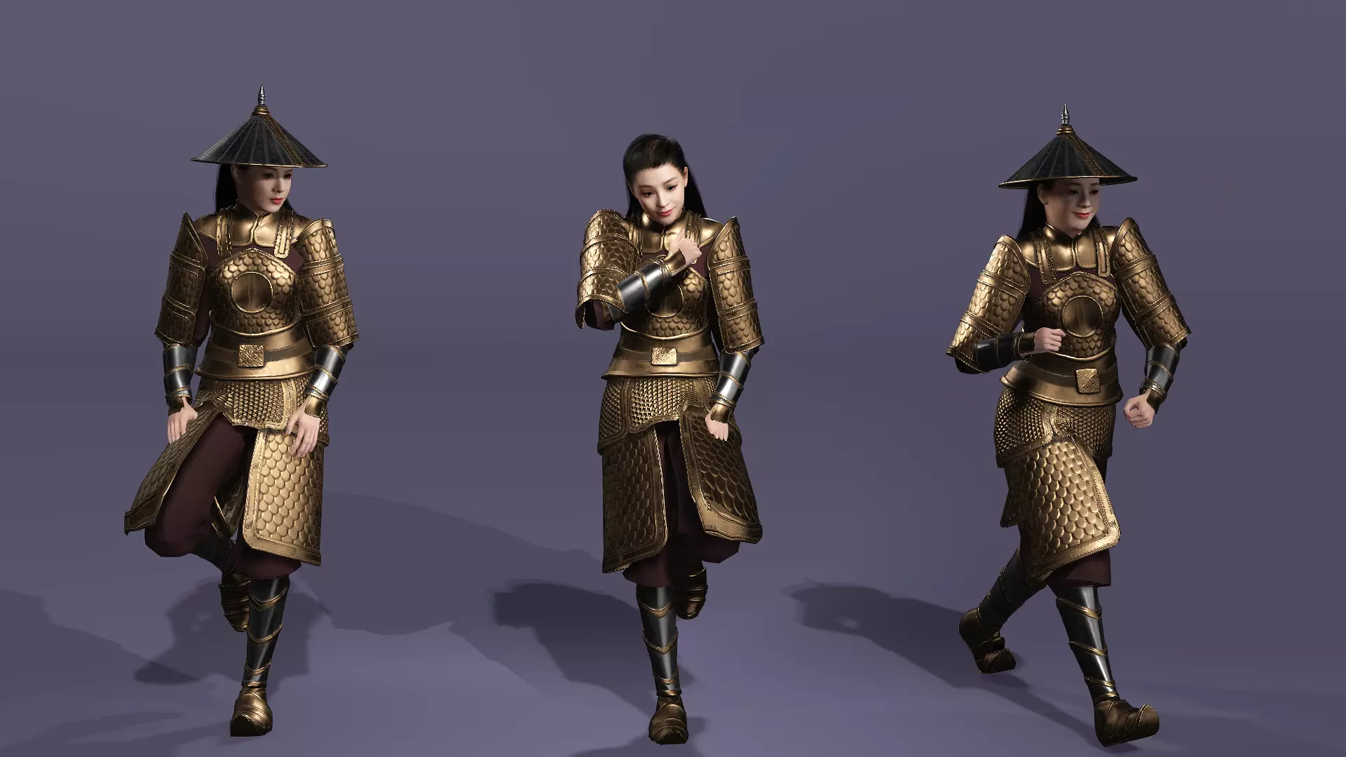 Realistic Oriental Young General Mulan MaChao  LuoCheng Prince Low-poly 3D model_7