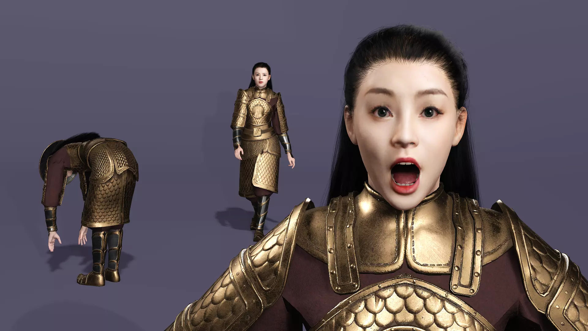 Realistic Oriental Young General Mulan MaChao  LuoCheng Prince Low-poly 3D model_15