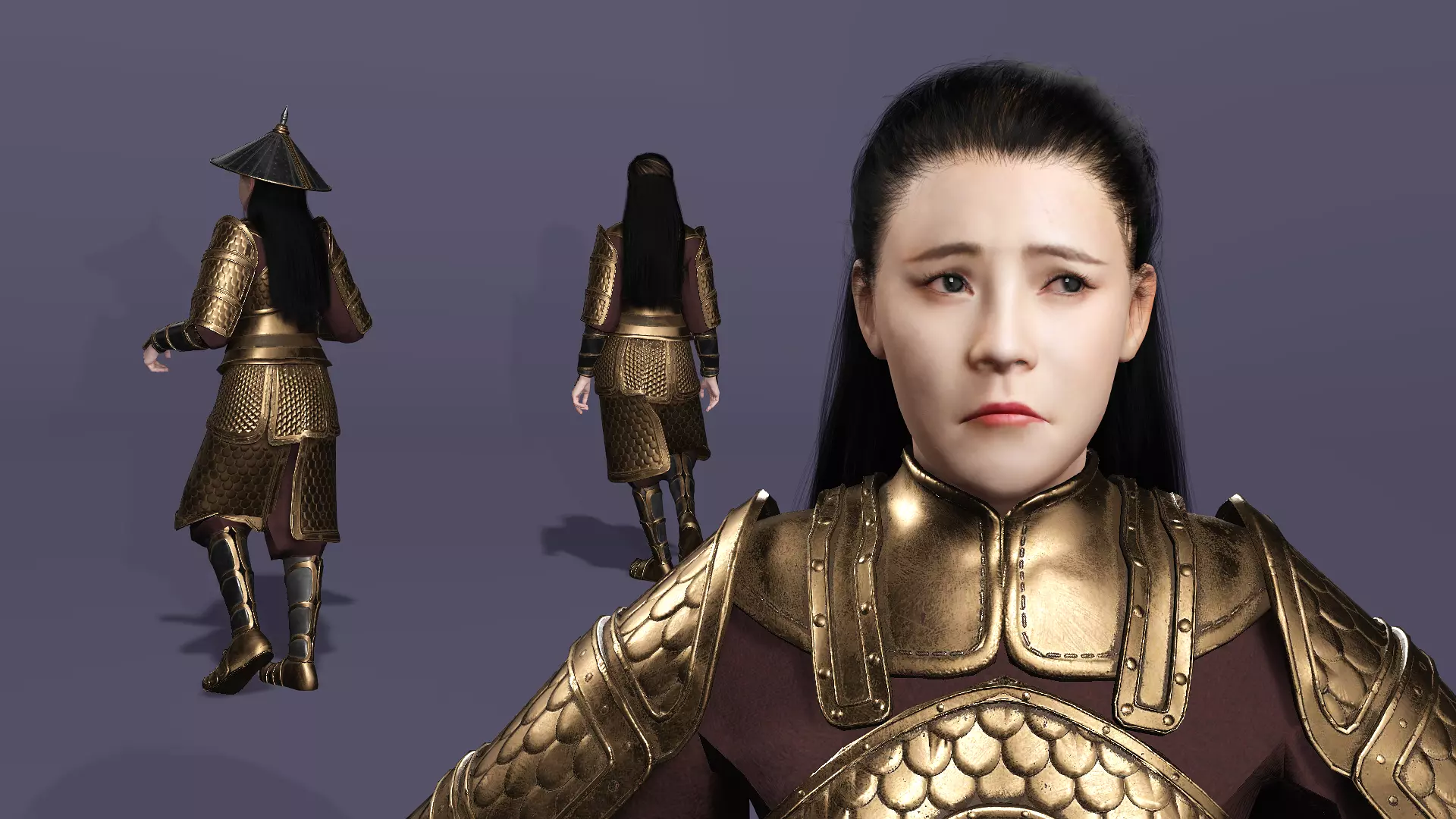 Realistic Oriental Young General Mulan MaChao  LuoCheng Prince Low-poly 3D model_13