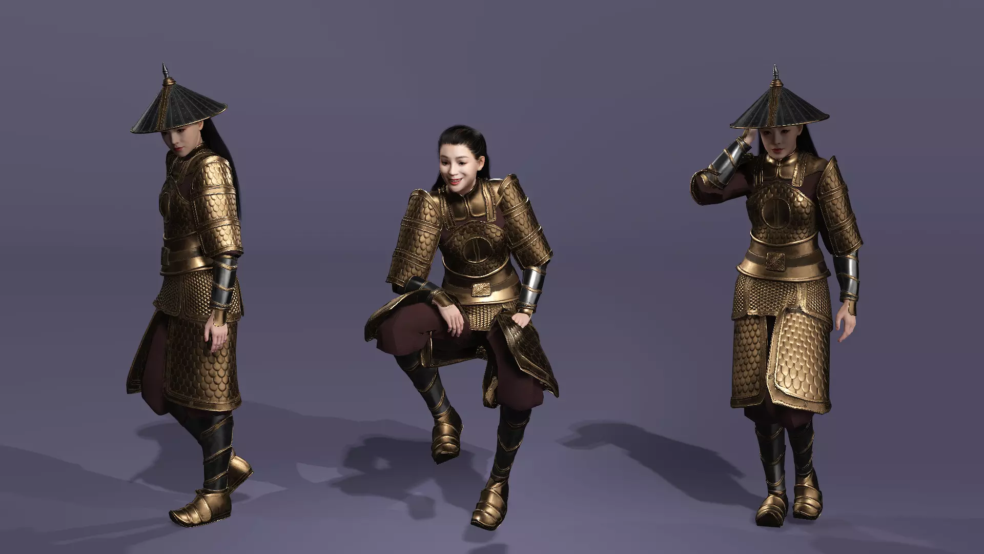 Realistic Oriental Young General Mulan MaChao  LuoCheng Prince Low-poly 3D model_8