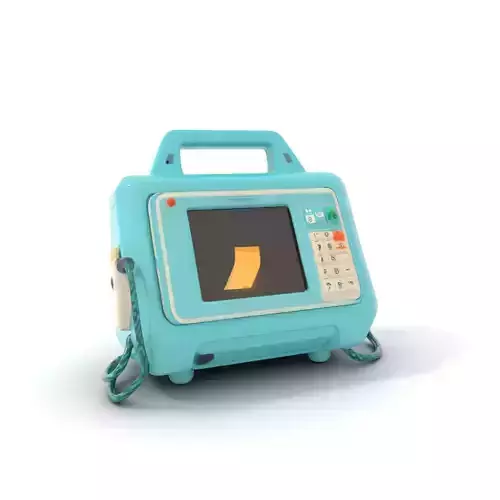 Turquoise Portable Monitor model pack Low-poly 3D model