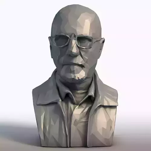 Walter White Bust Breaking Bad Heisenberg Low Poly Sculpture 