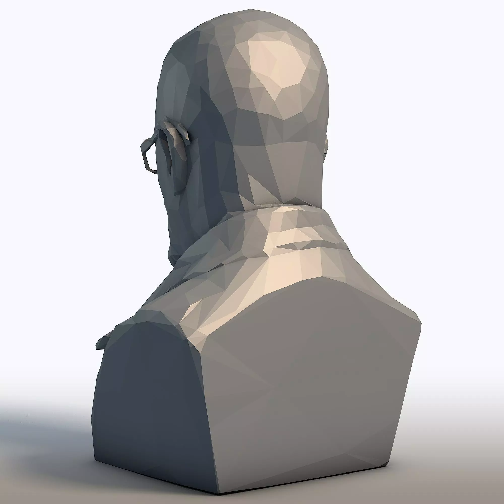 Walter White Bust Breaking Bad Heisenberg Low Poly Sculpture 3D print model_3