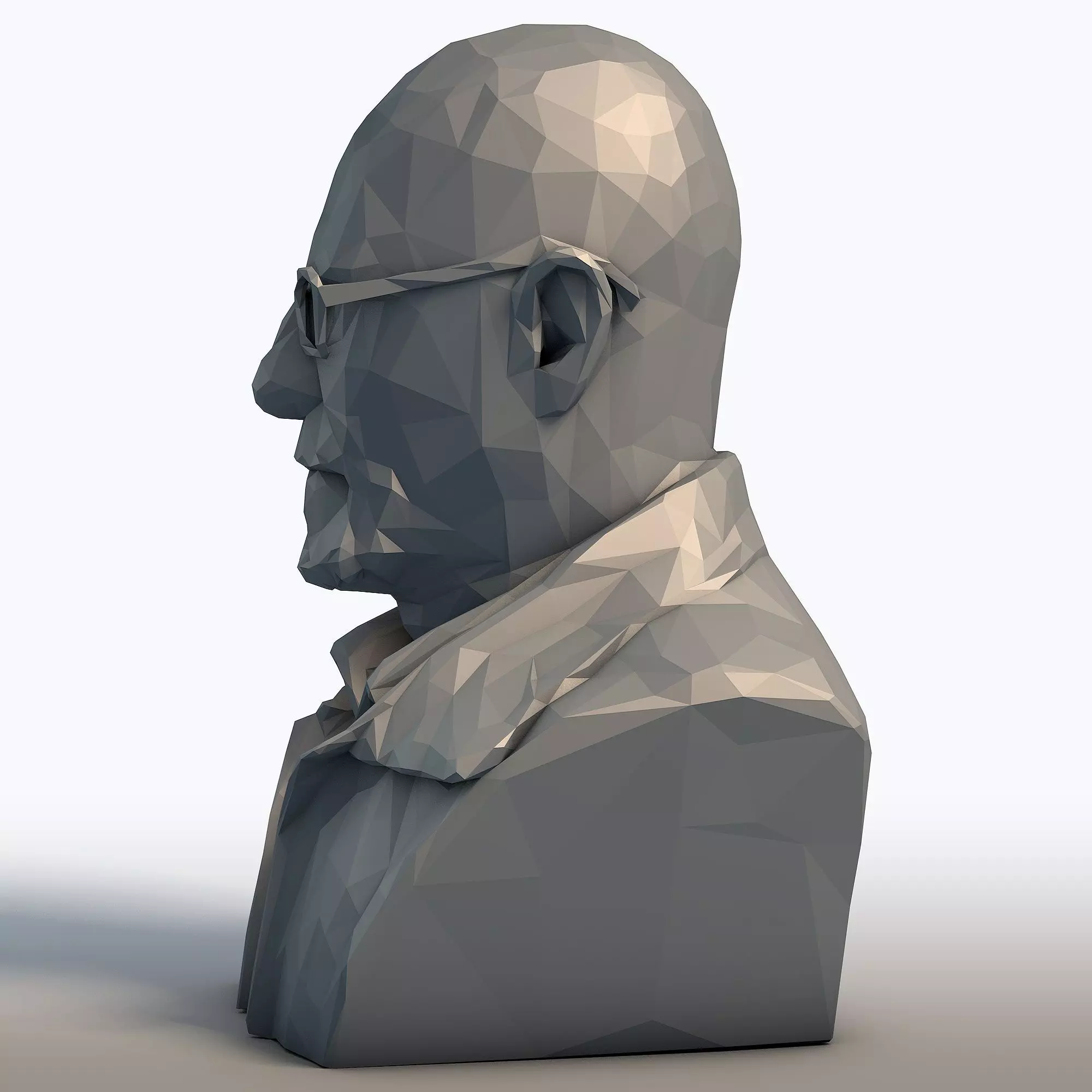Walter White Bust Breaking Bad Heisenberg Low Poly Sculpture 3D print model_2