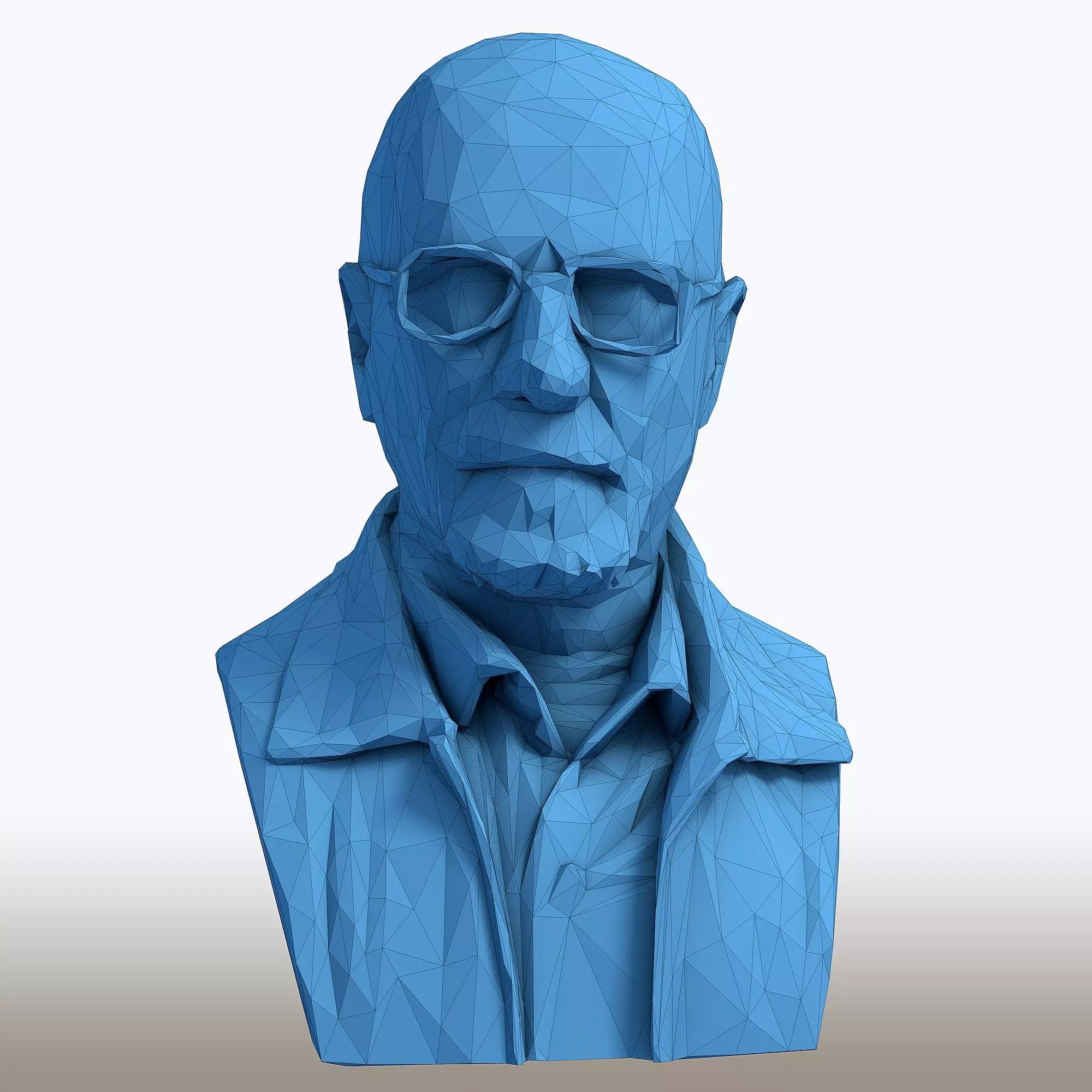 Walter White Bust Breaking Bad Heisenberg Low Poly Sculpture 3D print model_8