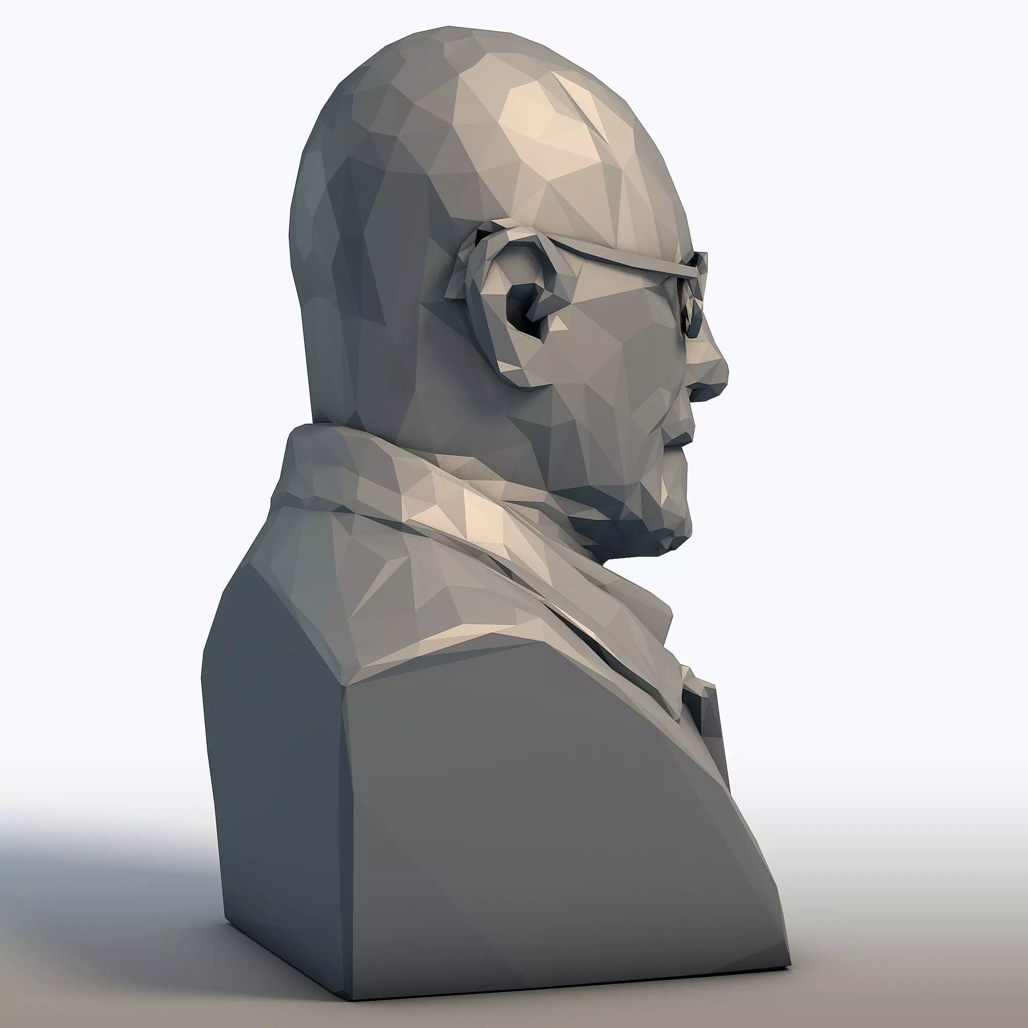 Walter White Bust Breaking Bad Heisenberg Low Poly Sculpture 3D print model_5
