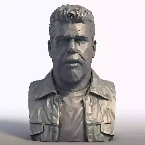 Ron Perlman Low Poly Bust Geometric Hollywood Portrait