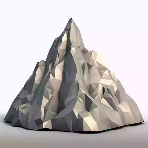Low Poly Mountain Geometric Landscape Model 