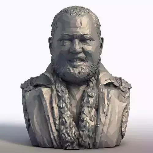 Laurence Fishburne Low Poly Bust Geometric Hollywood Portrait