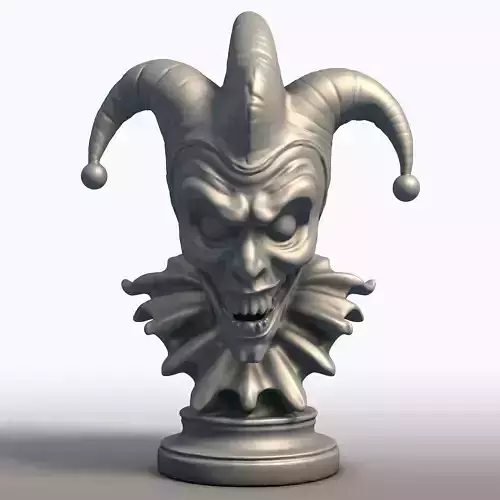 Creepy Jester Bust Sinister Clown Head Sculpture  3D print model