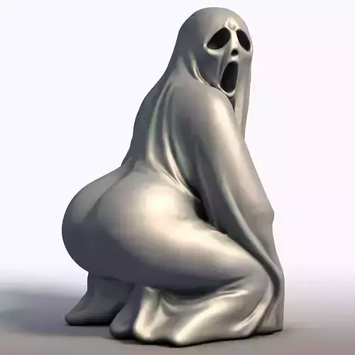 Cheeky Ghost Statue Whimsical Halloween Decor 3D print model