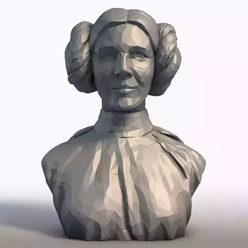 Carrie Fisher Bust Princess Leia Low Poly Sculpture