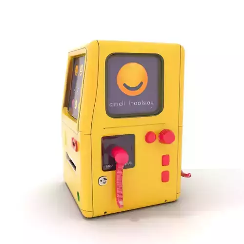 Retro Yellow Console model pack Low-poly 3D model
