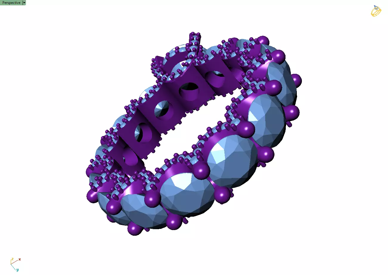 Custom Solitaire - Pointer Diamond Eternity Band - Wedding Ring 3D print model_12