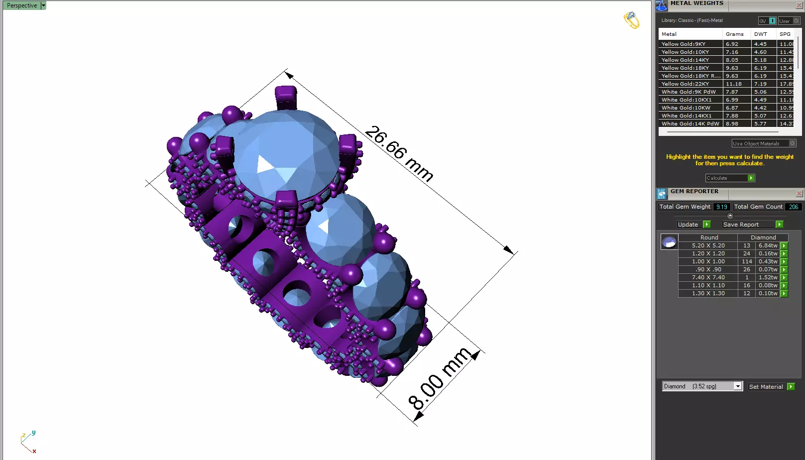 Custom Solitaire - Pointer Diamond Eternity Band - Wedding Ring 3D print model_6
