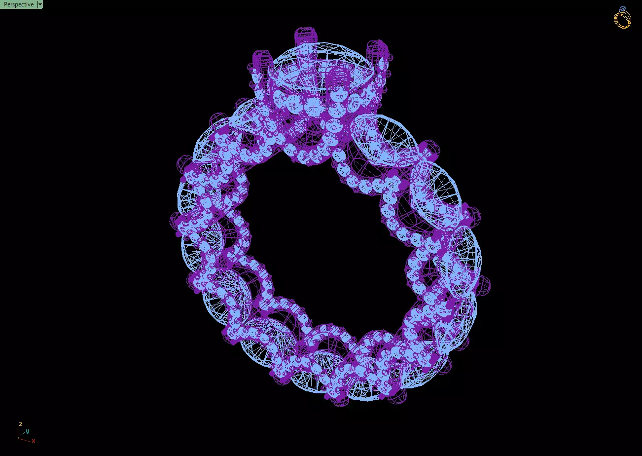 Custom Solitaire - Pointer Diamond Eternity Band - Wedding Ring 3D print model_13