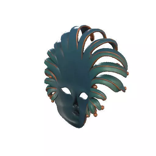 2467 Venetian Carnival Mask Color 3D Model 3D print model_18