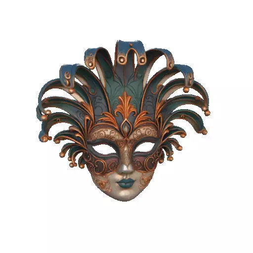 2467 Venetian Carnival Mask Color 3D Model 3D print model_8