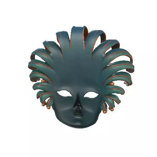 2467 Venetian Carnival Mask Color 3D Model 3D print model_21