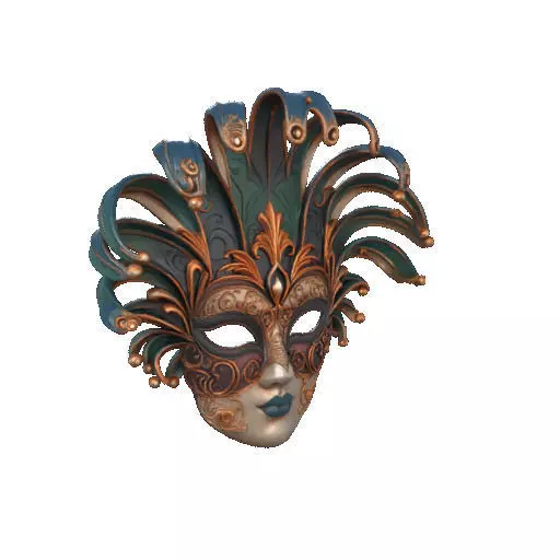 2467 Venetian Carnival Mask Color 3D Model 3D print model_10