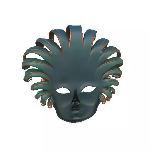 2467 Venetian Carnival Mask Color 3D Model 3D print model_23