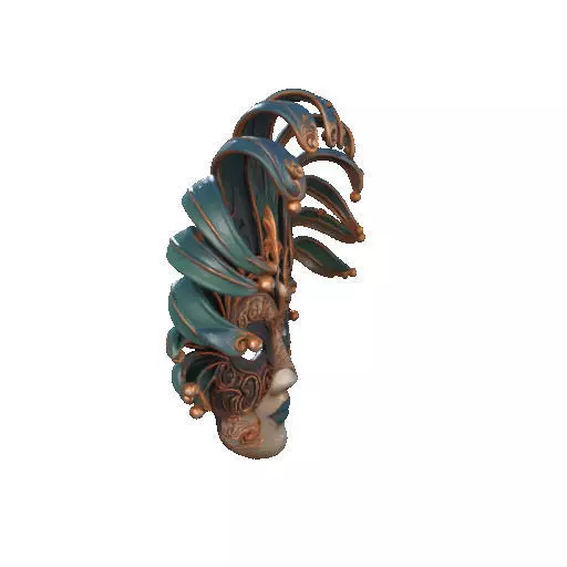 2467 Venetian Carnival Mask Color 3D Model 3D print model_13