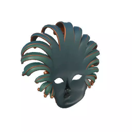 2467 Venetian Carnival Mask Color 3D Model 3D print model_25