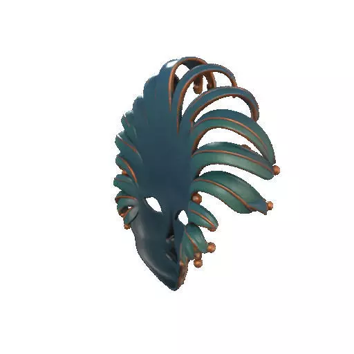 2467 Venetian Carnival Mask Color 3D Model 3D print model_17