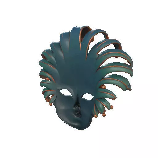 2467 Venetian Carnival Mask Color 3D Model 3D print model_19