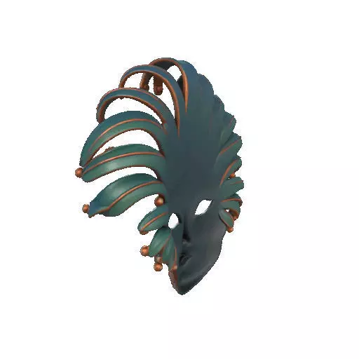2467 Venetian Carnival Mask Color 3D Model 3D print model_27