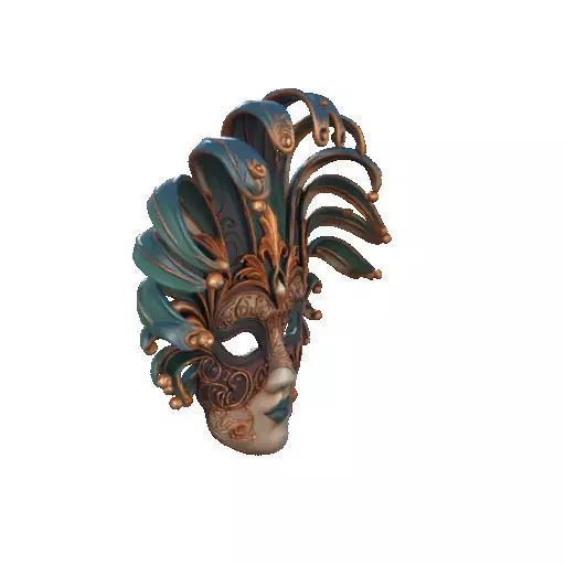 2467 Venetian Carnival Mask Color 3D Model 3D print model_12