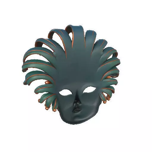 2467 Venetian Carnival Mask Color 3D Model 3D print model_24