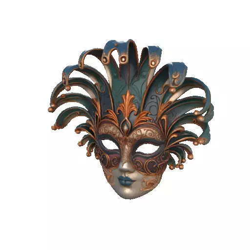 2467 Venetian Carnival Mask Color 3D Model 3D print model_35
